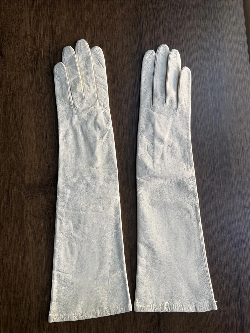 Vintage 1950s–60s Misanase West Germany White Leather Opera Gloves